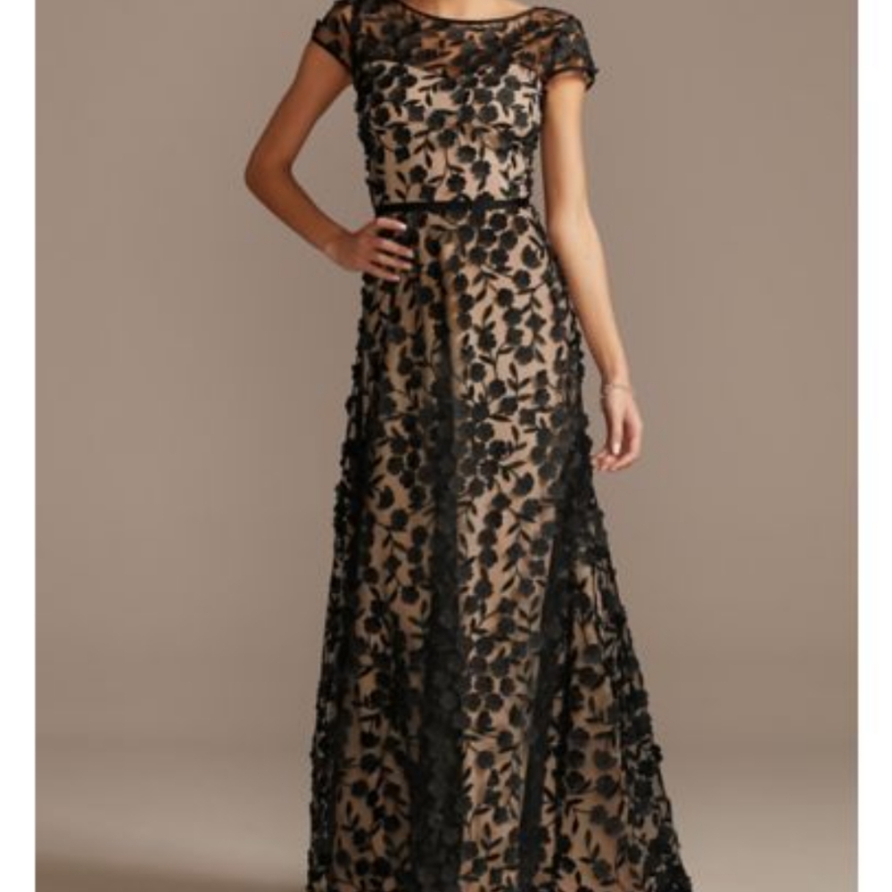 Mother of the Bride-Floral Applique Dress